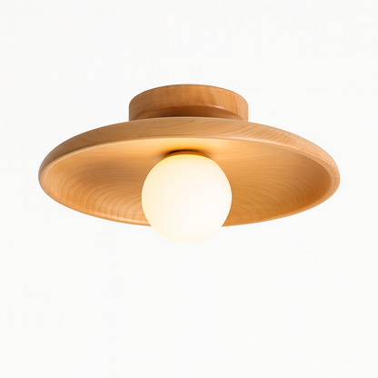 Porticcio – Plafonnier Bois Japonais & Lumière Dépolie