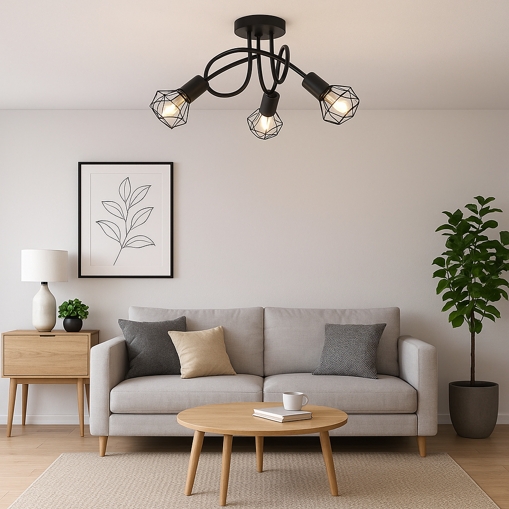 Madrid – Plafonnier en métal lampe araignée style moderne