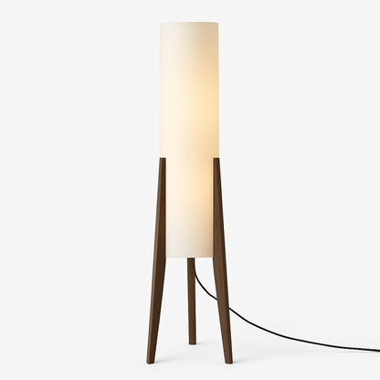 Positano – Lampadaire contemporain en noyer, lumière tricolore