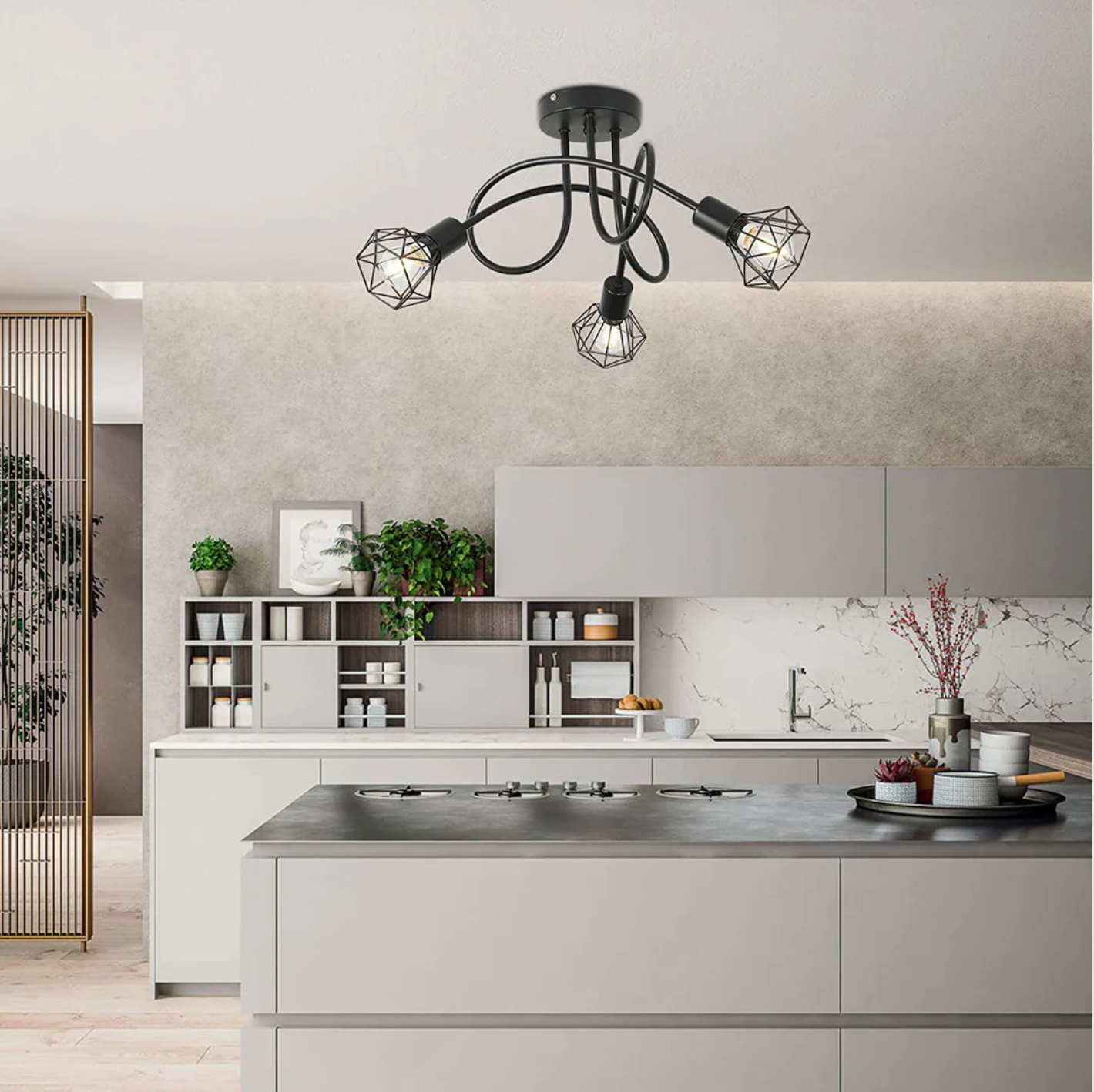 Madrid – Plafonnier en métal lampe araignée style moderne