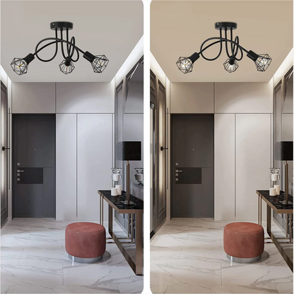 Madrid – Plafonnier en métal lampe araignée style moderne