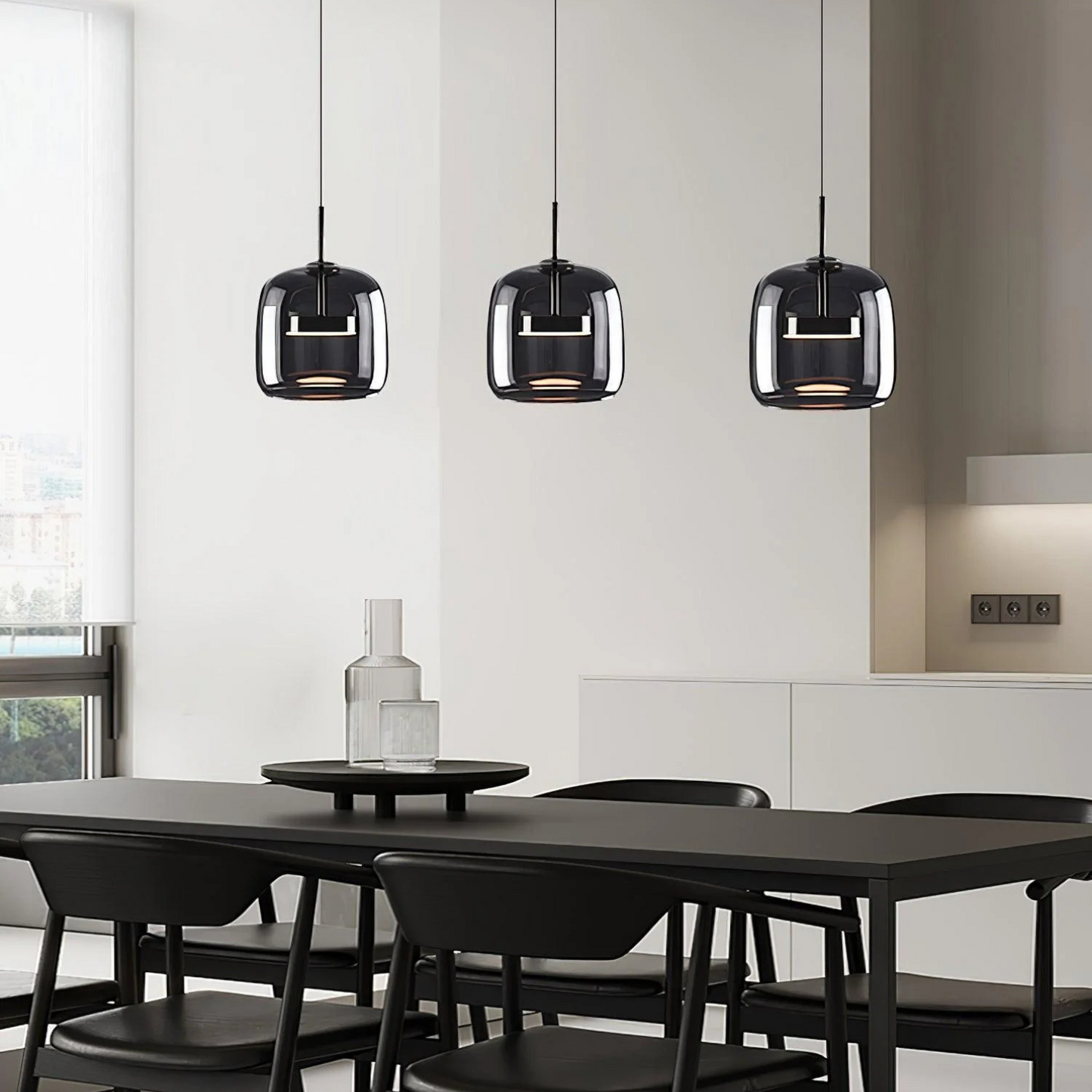 Tanger – Lampe suspendue moderne en acrylique et fer - modèle graine de café