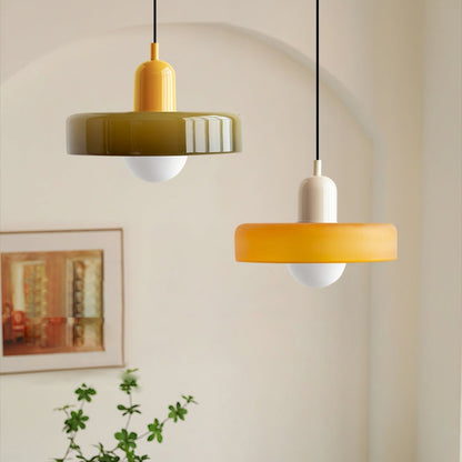 Terres du Sud – Lampe suspendue en verre rétro colorée