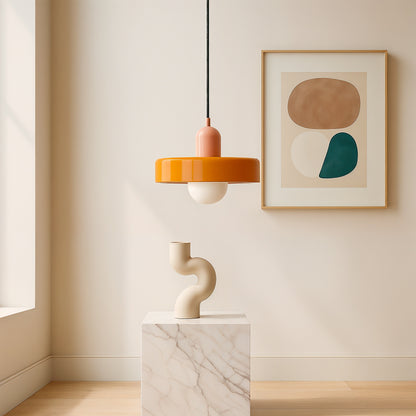 Terres du Sud – Lampe suspendue en verre rétro colorée