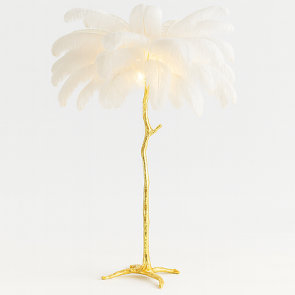 Mykonos – Lampadaire Plume et Design Doré