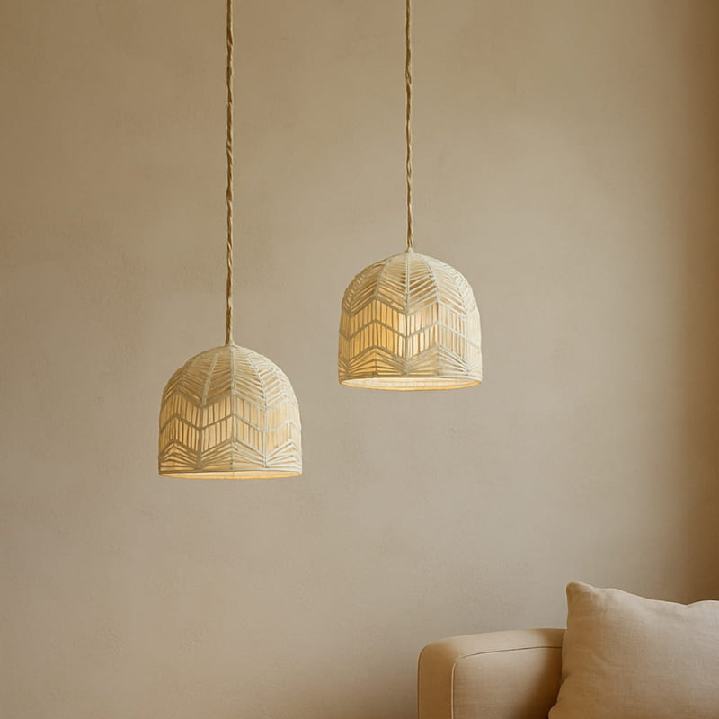 Bonifacio – Abat-jour pour suspension en rotin tressé style wabi-sabi