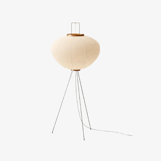 Calanque – Lampe sur pied japandi en papier artisanat