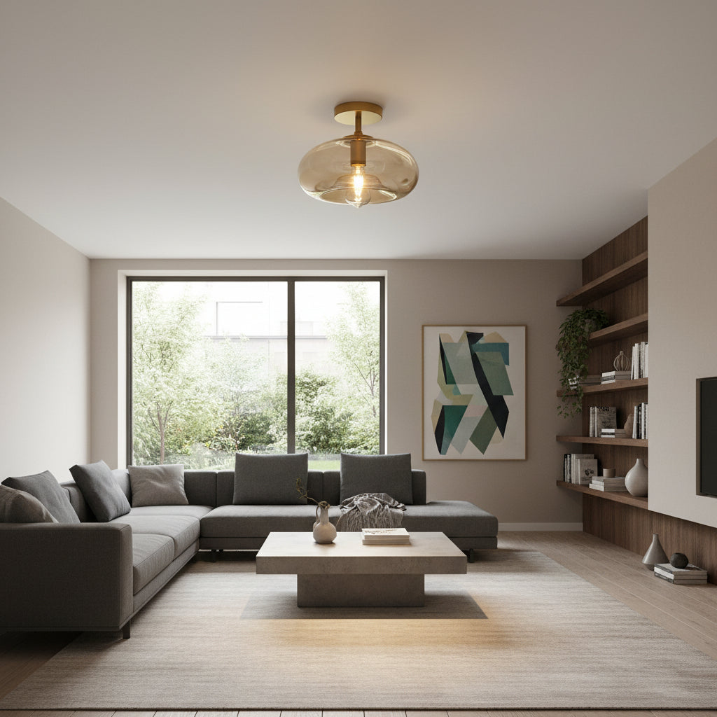 Gaïeta – Plafonnier Verre Minimaliste & Brillance Moderne