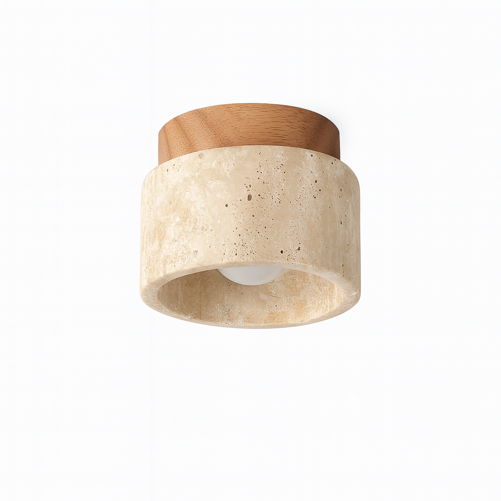 Paros – Plafonnier Pierre Naturelle et Bois Massif