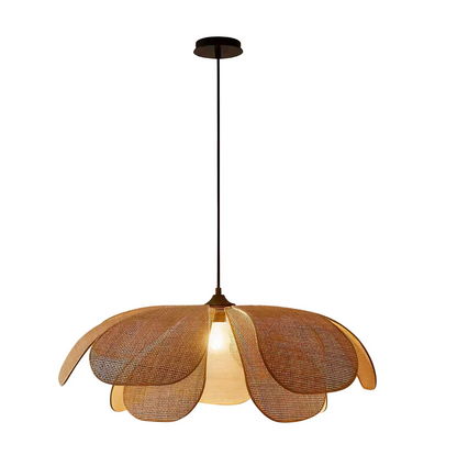 Cannes – Lampe suspendue fleur en rotin tressé style bohème