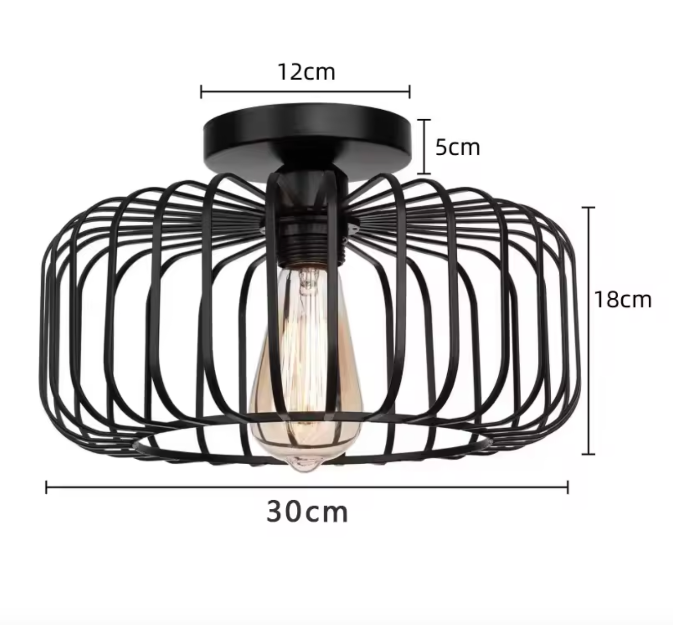 Barcelone – Plafonnier rétro industriel en fer