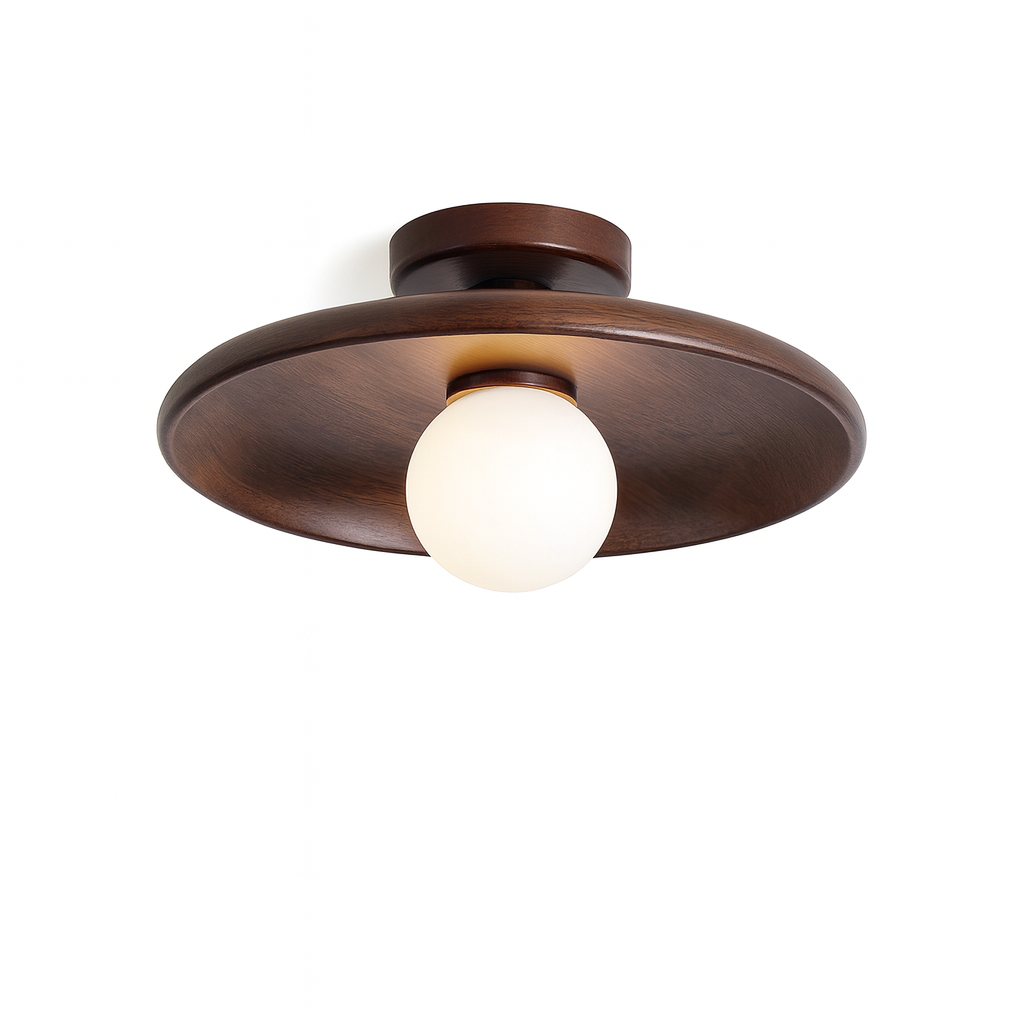 Porticcio – Plafonnier Bois Japonais & Lumière Dépolie