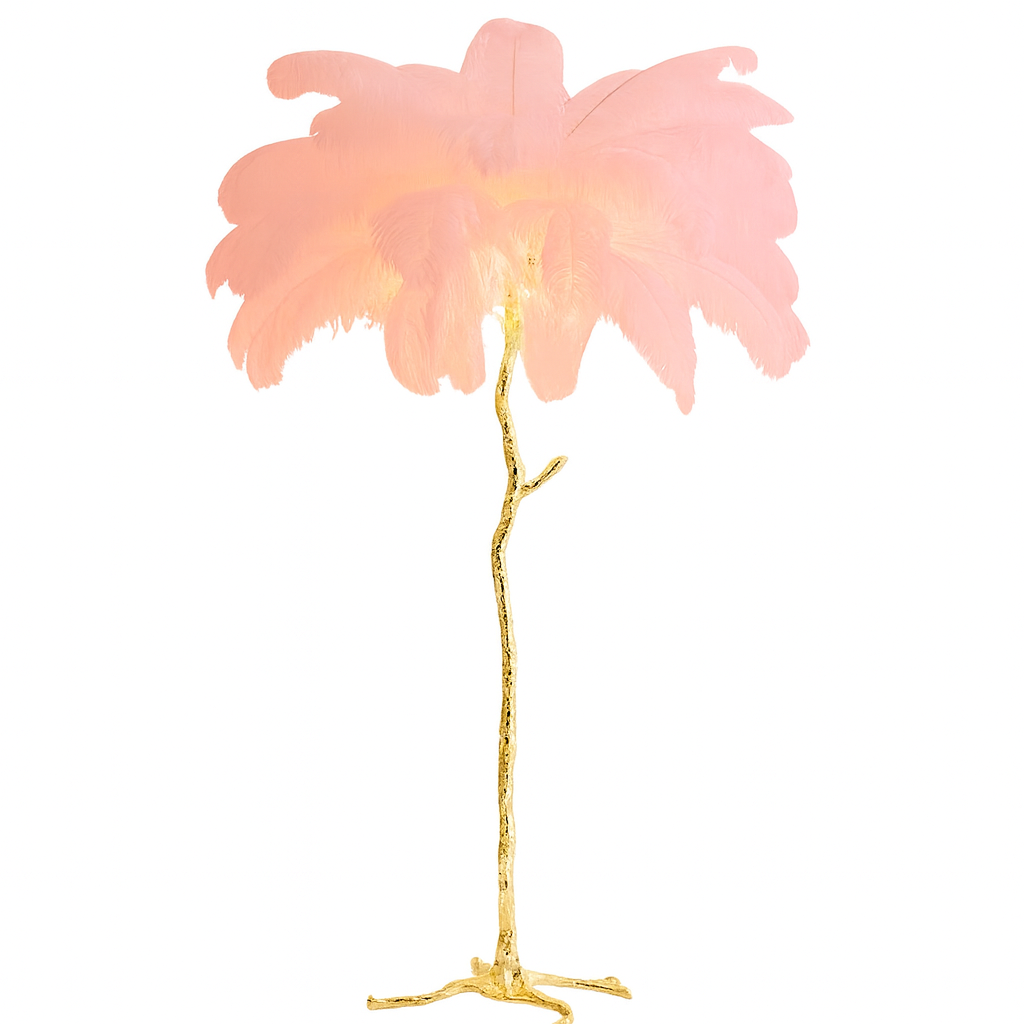 Mykonos – Lampadaire Plume et Design Doré