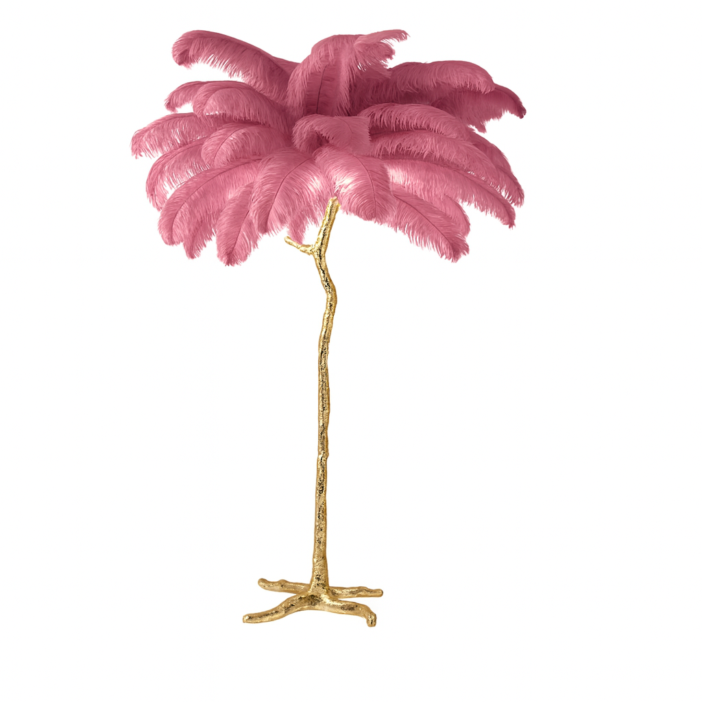 Mykonos – Lampadaire Plume et Design Doré